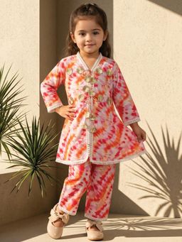 Readiprint - A Line Style Cotton Fabric Pink Color Kurti With Pant