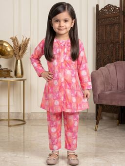 Readiprint - A-Line Style Cotton Fabric Pink Color Co-ord Set