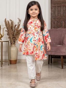 Readiprint - A-Line Style Cotton Fabric Multi-Color Color Kurti With Pant