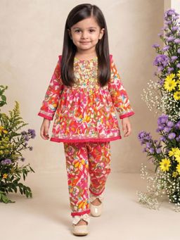 Readiprint - A-Line Style Cotton Fabric Pink Color Co-ord Set