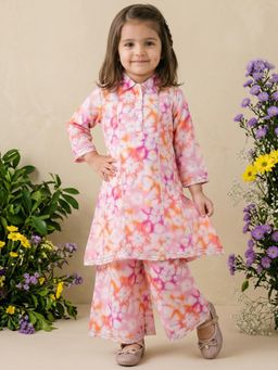 Readiprint - A-Line Style Silk Chiffon Fabric Peach Color Co-ord Set