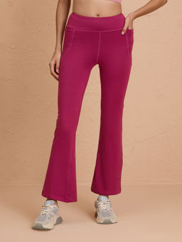 Nykd by Nykaa - Ultimate Comfort Cotton Stretch Flare Leggings with Anti Slip Waist & Pockets NYAT503 Grape