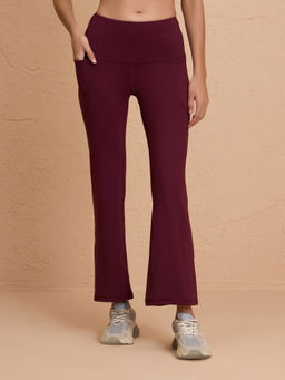 Nykd by Nykaa - Luxe Flare Leggings in Cloud Soft & Squat Proof Fabric with Anti Slip Waist & Booty Sculpting NYK252 Fig