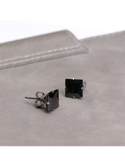 Yellow Chimes - Black Spiked Studs Earrings