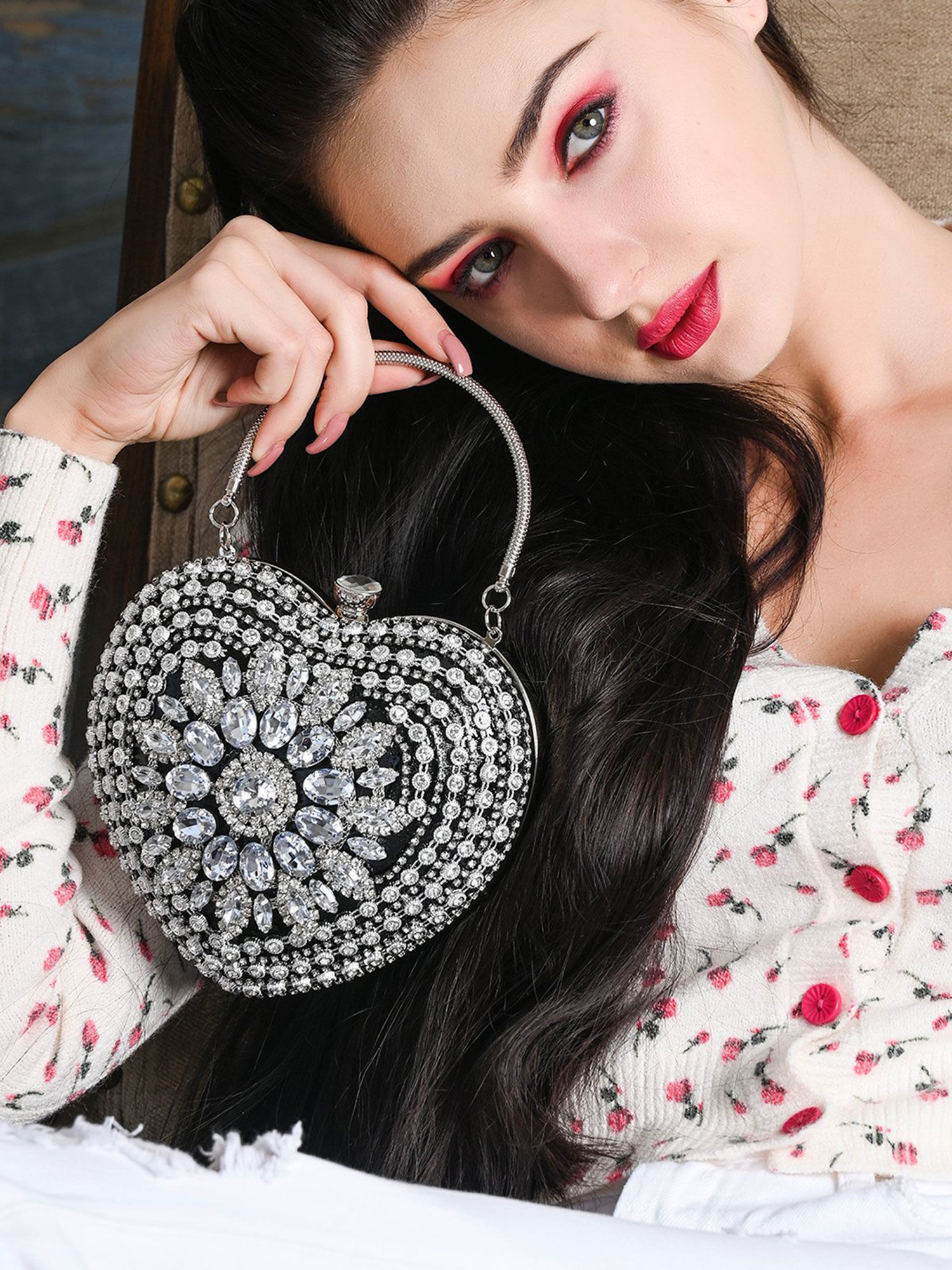 Buy Odette Sweetheart Crystal Clutch Bag Online