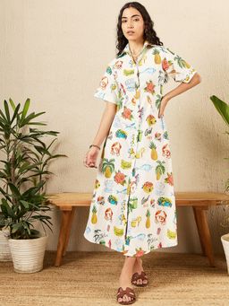 Uptownie - Fit and Flare Shirt Midi Dress