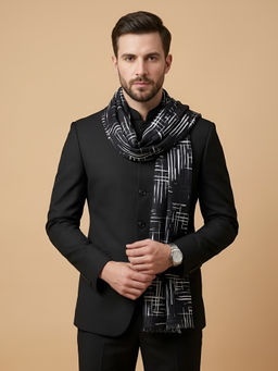 MUFFLY - Bamboo Silk Abstract Printed Men Stole