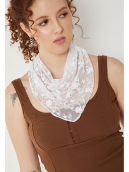 max - Women Embroidered Triangular Mesh Scarf