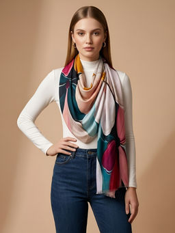 MUFFLY - Bamboo Silk Floral Printed Stole