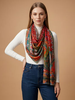 MUFFLY - Bamboo Silk Paisley Printed Stole