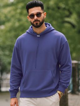 Bewakoof - Heavy Duty 1.0 Men's Skipper Blue Oversized Hoodies