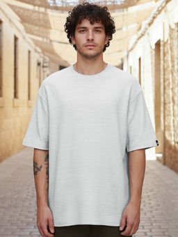 Bewakoof - Air 1.0 Men's Vapour Blue Oversized T-shirt