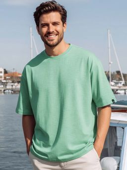 Bewakoof - Air 1.0 Men's Granite Green Oversized T-shirt