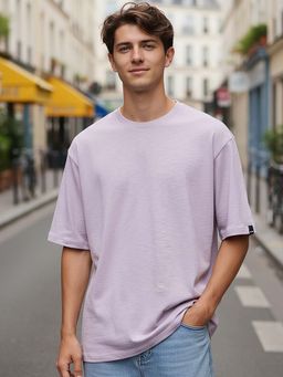 Bewakoof - Air 1.0 Men's Purple Oversized T-shirt