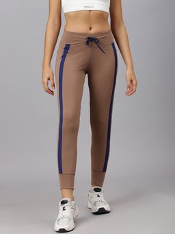 Fitkin - Women Brown Side Stripes Joggers