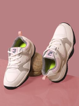 LIBERTY - Leap7X Canon-2E Light Grey Sports Lace-Up Running Shoes for Kids