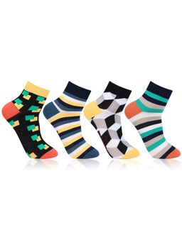 Bonjour - Men's Bold Ankle Multi Pack Multi-Color Socks (Pack of 4)