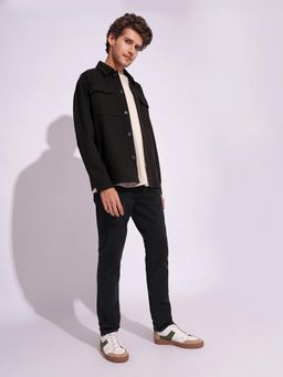 Selected - Selected Black Jersey Shacket