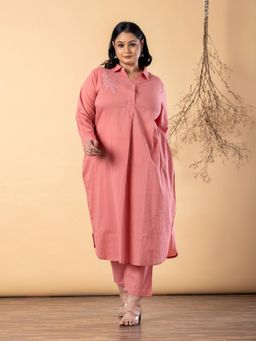 Readiprint - Women Peach Pure Cotton Kurta with Pant