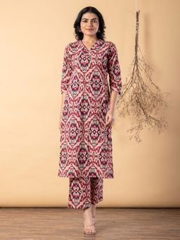Readiprint - Women Pink Cotton Blend Kurta with Pant