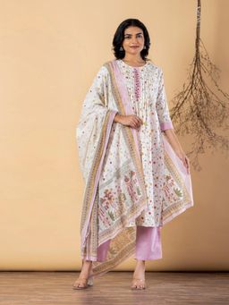 Readiprint - Women Pink Pure Cotton Kurta with Pant and Dupatta