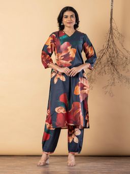 Readiprint - Women Blue Cotton Blend Kurta with Pant