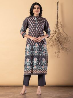 Readiprint - Women Black Cotton Blend Kurta with Pant