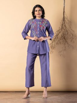 Readiprint - Women Purple Silk Co-Ord Set