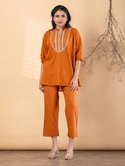 Readiprint - Women Rust Pure Cotton Co-Ord Set