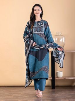 Readiprint - Women Blue Pure Cotton Kurta with Pant and Dupatta