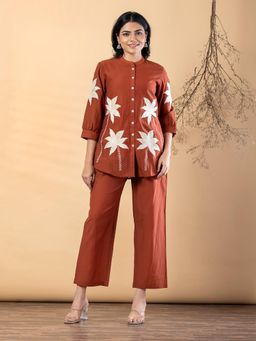 Readiprint - Women Brown Silk Co-Ord Set