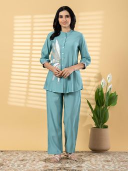 Readiprint - Women Blue Silk Co-Ord Set