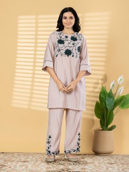 Readiprint - Women Nude Silk Co-Ord Set