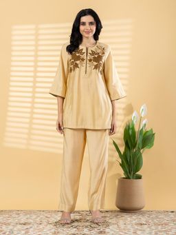Readiprint - Women Beige Silk Co-Ord Set