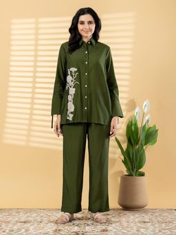 Readiprint - Women Green Silk Co-Ord Set