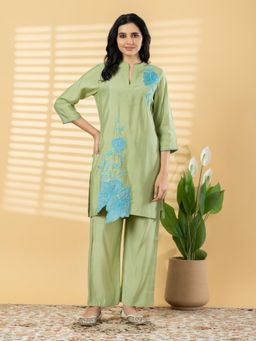 Readiprint - Women Green Silk Co-Ord Set