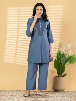Readiprint - Women Grey Silk Co-Ord Set