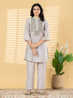 Readiprint - Women Grey Silk Co-Ord Set