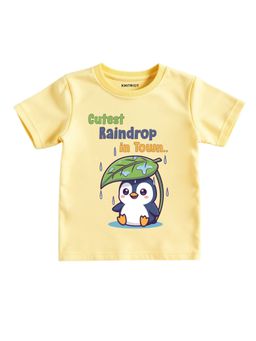 KNITROOT - Unisex Yellow Graphic Cotton T-Shirt