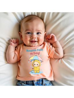 KNITROOT - Unisex Peach Graphic Cotton T-Shirt
