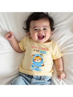 KNITROOT - Unisex Yellow Graphic Cotton T-Shirt