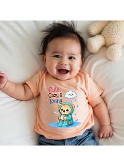 KNITROOT - Unisex Peach Graphic Cotton T-Shirt
