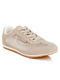 Rag & Co - Beige Microfiber and Mesh Sneakers