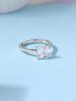Ornate Jewels - 925 Silver 2.83 Carat American Diamond Sparkle Adjustable Ring for Women & Girls