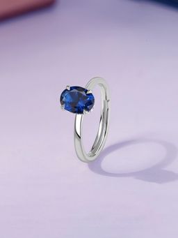 Ornate Jewels - 925 Silver 2.75 Carat Dyed Emerald Elegance Adjustable Ring for Women & Girls