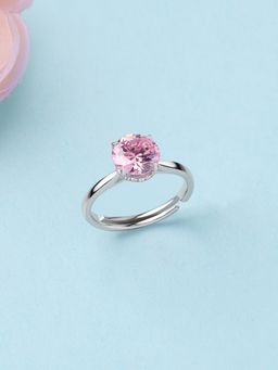Ornate Jewels - 925 Silver 0.70 Carat Natural Rhodolite Glimmering Adjustable Ring for Women & Girls
