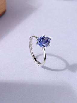 Ornate Jewels - 925 Silver 3.25 Carat Pink CZ Petal Glow Solitaire Adjustable Ring for Women & Girls