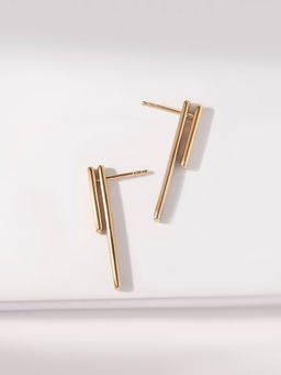 Ornate Jewels - 925 Silver Yellow Gold Linear Drops Earring for Women & Girls