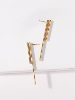 Ornate Jewels - 925 Silver Yellow Gold Linear Drops Earring for Women & Girls