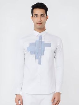 HE SPOKE - White Smart Casual Shirt